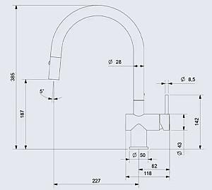 Robinet bucatarie Reginox Flint Gun Metal Silver