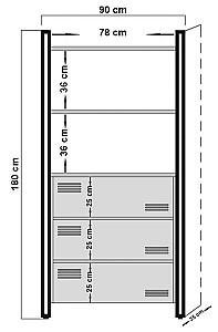 Etajera Trendy Cosmo Cortex Pin Atlantic (Maro)/Negru