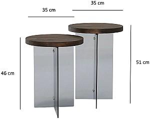 Masuta de cafea, reviste Trendy Serenity 2 Nuc (Maro)/Gri inchis