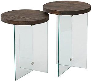 Masuta de cafea, reviste Trendy Serenity 2 Transparent/Nuc (Maro)