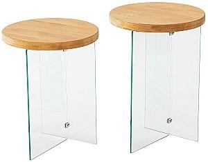 Masuta de cafea, reviste Trendy Serenity 2 Stejar (Bej)/Transparent