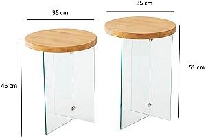 Masuta de cafea, reviste Trendy Serenity 2 Stejar (Bej)/Transparent