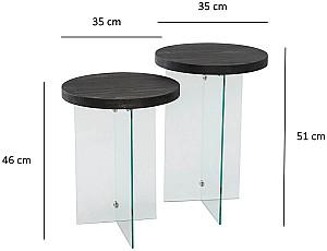 Masuta de cafea, reviste Trendy Serenity 2 Antracit (Gri)/Transparent