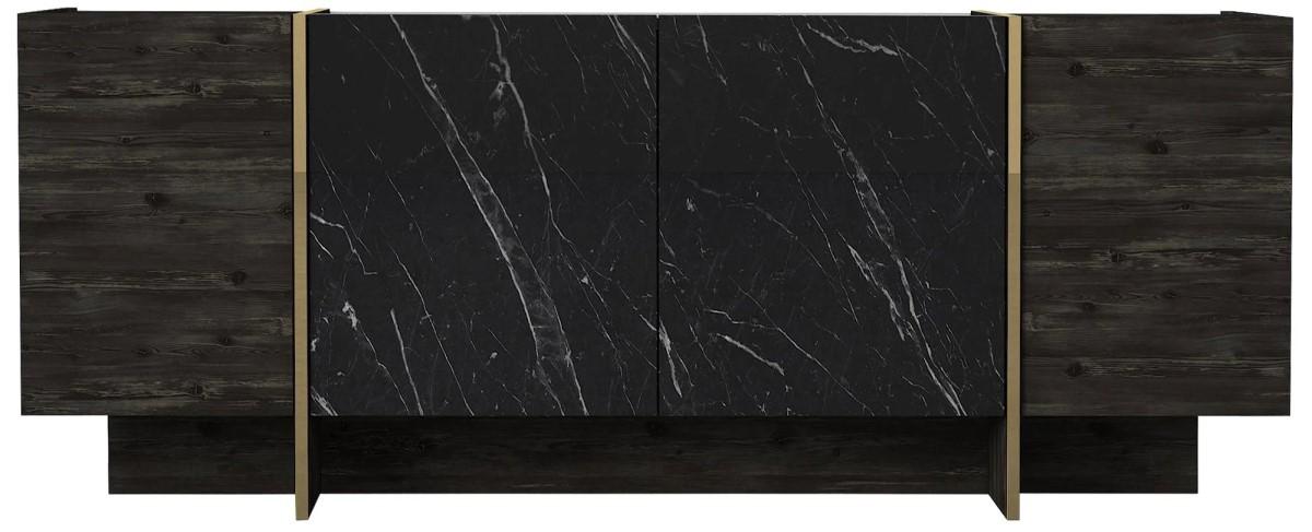 Comoda Trendy Veyron Negru/Auriu