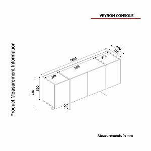 Comoda Trendy Veyron Negru/Auriu
