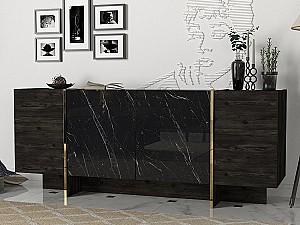 Comoda Trendy Veyron Negru/Auriu
