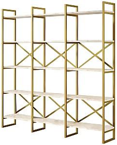 Etajera Trendy VG6-GE Marmura alba/Auriu