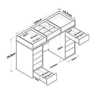 Masa de machiaj Trendy BJ105 2716 Alb