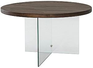 Masuta de cafea, reviste Trendy Serenity Transparent/Nuc (Maro)