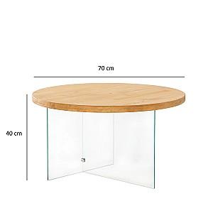 Masuta de cafea, reviste Trendy Serenity Transparent/Stejar (Bej)