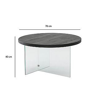 Masuta de cafea, reviste Trendy Serenity Antracit (Gri)/Transparent