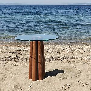 Masuta de cafea, reviste Trendy Thales Nuc (Maro)/Transparent