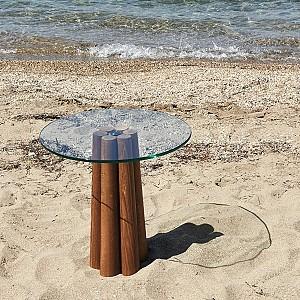 Masuta de cafea, reviste Trendy Thales Nuc (Maro)/Transparent