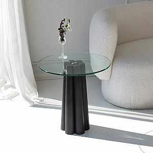 Masuta de cafea, reviste Trendy Thales Negru/Transparent