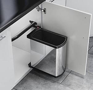 Cos de gunoi Hailo UNO 18 Stainless Steel/Black