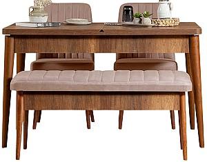 Set de masa si scaune Trendy Vina 0900 Nuc (Maro)/Piatra
