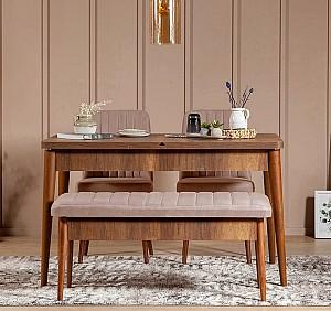 Set de masa si scaune Trendy Vina 0900 Nuc (Maro)/Piatra