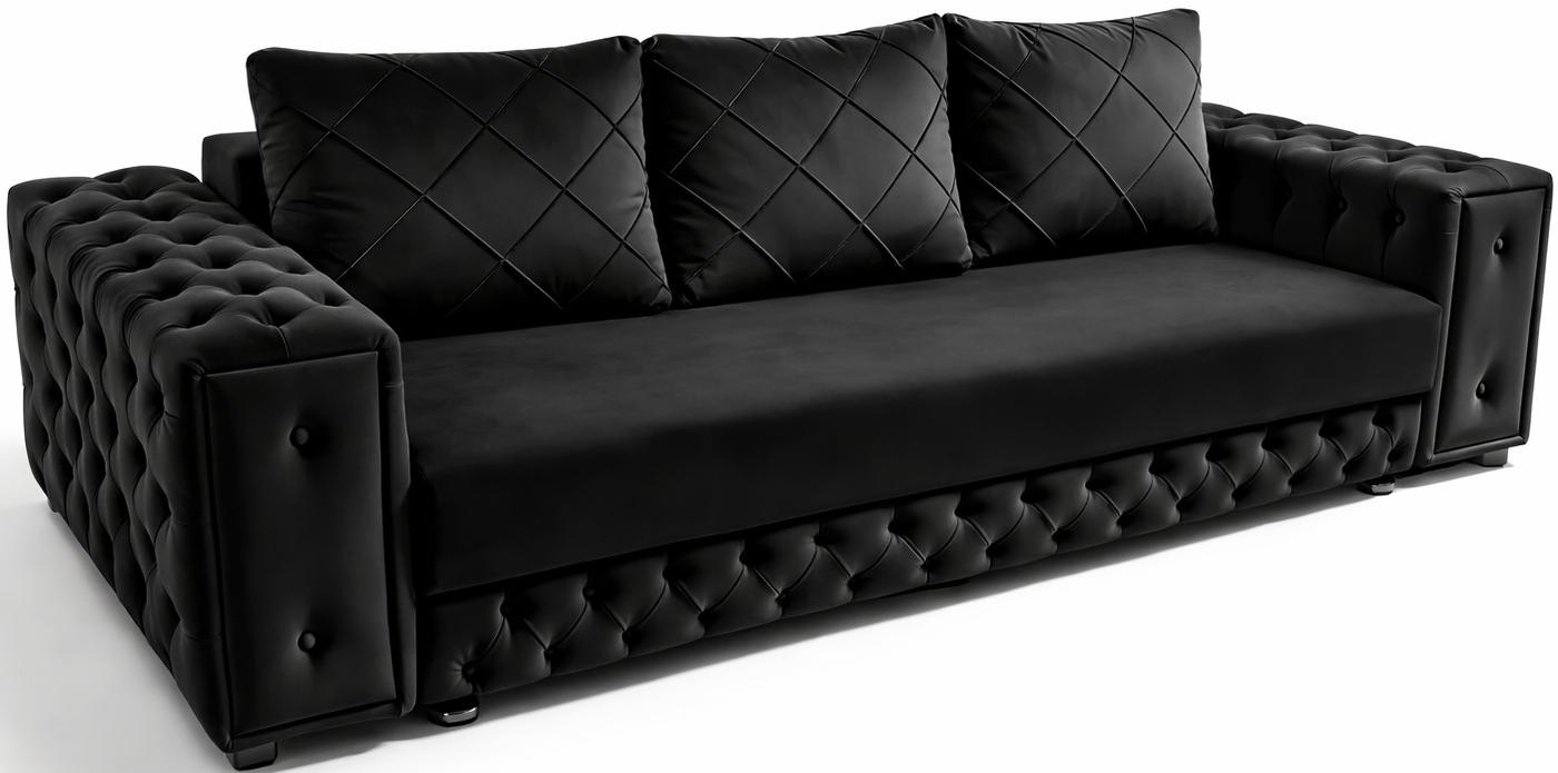 Canapea Aurus Soft Lux 245 cm (tick-tac) Negru