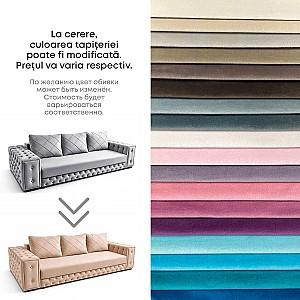 Canapea Aurus Soft Lux 245 cm (tick-tac) Negru