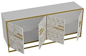 Comoda Trendy Polka Auriu/Alb