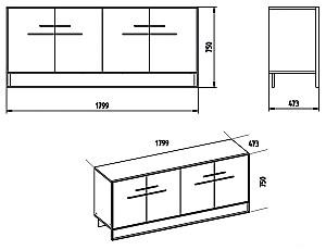 Comoda Trendy Polka Auriu/Alb