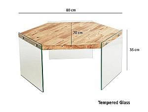 Masuta de cafea, reviste Trendy Hexagon S304 Stejar (Bej)