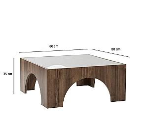 Masuta de cafea, reviste Trendy Seine Nuc (Maro)/Gri inchis