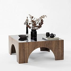 Masuta de cafea, reviste Trendy Seine Nuc (Maro)/Gri inchis