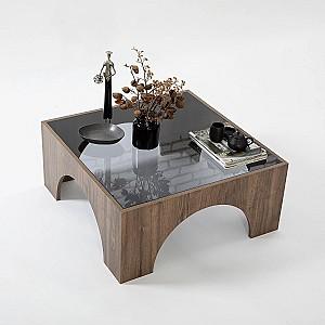 Masuta de cafea, reviste Trendy Seine Nuc (Maro)/Gri inchis