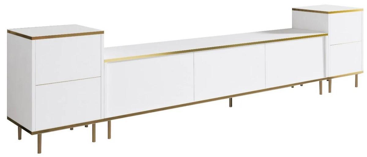 Tumba pentru televizor Trendy Imaj Alb/Auriu