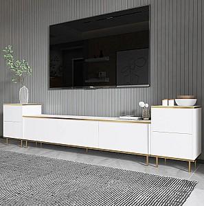 Tumba pentru televizor Trendy Imaj Alb/Auriu