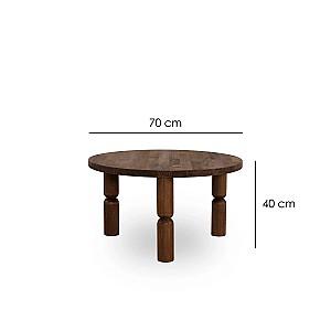 Masuta de cafea, reviste Trendy Ida 70 Nuc (Maro)