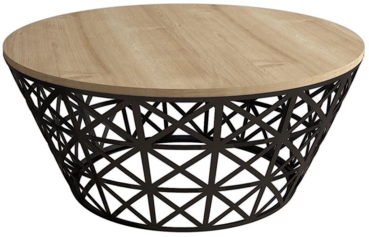 Masuta de cafea, reviste Trendy Stil Metal Ferforje Stejar (Bej)