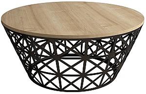 Masuta de cafea, reviste Trendy Stil Metal Ferforje Stejar (Bej)