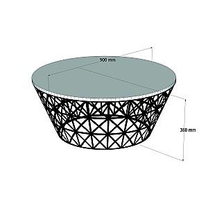 Masuta de cafea, reviste Trendy Stil Metal Ferforje Stejar (Bej)