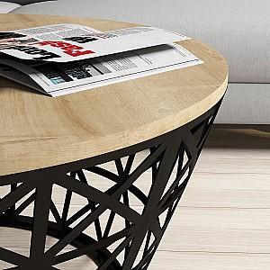 Masuta de cafea, reviste Trendy Stil Metal Ferforje Stejar (Bej)