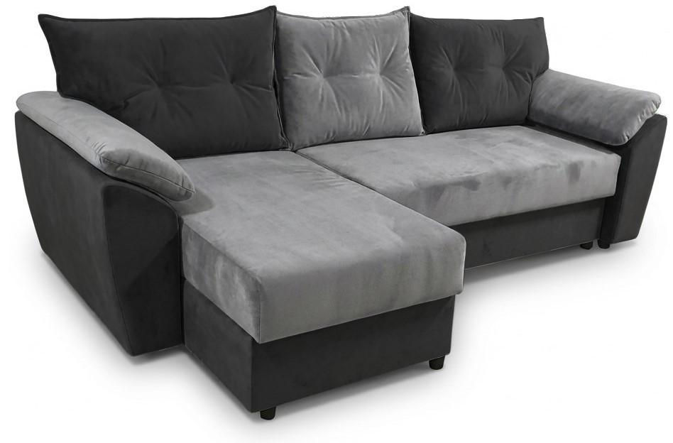 Canapea coltar Aurus Viva 256x150 cm (tick-tac) Negru / Gri