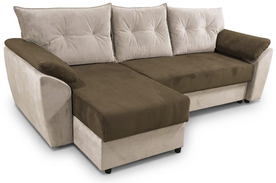 Canapea coltar Aurus Viva 256x150 cm (tick-tac) Bej / Maro