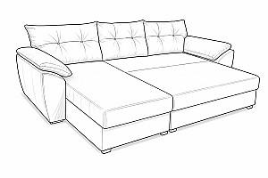 Canapea coltar Aurus Viva 256x150 cm (tick-tac) Bej / Maro