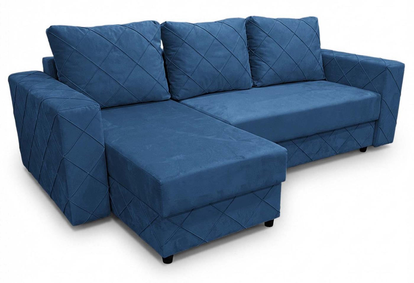 Canapea coltar Aurus Cristal 255x150 cm (tick-tac) Albastru