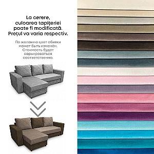 Canapea coltar Aurus Cristal 255x150 cm (tick-tac) Maro Deschis / Bej