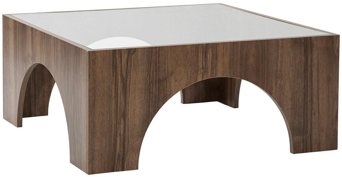 Masuta de cafea, reviste Trendy Seine Transparent/Nuc (Maro)