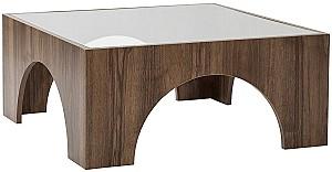 Masuta de cafea, reviste Trendy Seine Transparent/Nuc (Maro)