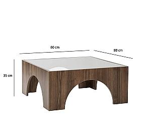 Masuta de cafea, reviste Trendy Seine Transparent/Nuc (Maro)