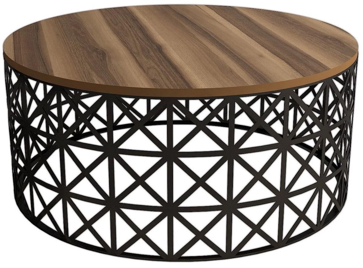 Masuta de cafea, reviste Trendy Selin Metal Ferforje Nuc (Maro)