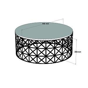 Masuta de cafea, reviste Trendy Selin Metal Ferforje Nuc (Maro)