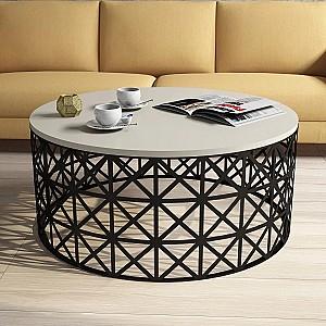 Masuta de cafea, reviste Trendy Selin Metal Ferforje Crem (Bej)