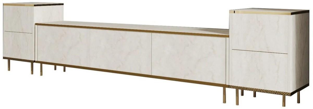 Tumba pentru televizor Trendy Imaj Travertin/Auriu