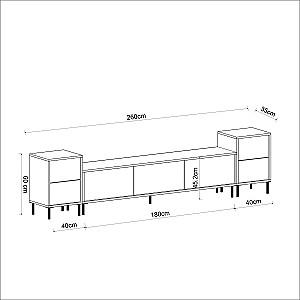 Tumba pentru televizor Trendy Imaj Travertin/Auriu