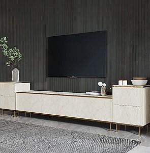 Tumba pentru televizor Trendy Imaj Travertin/Auriu